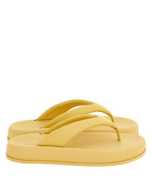 Ferragamo Yellow Darielle Platform Thong Sandals