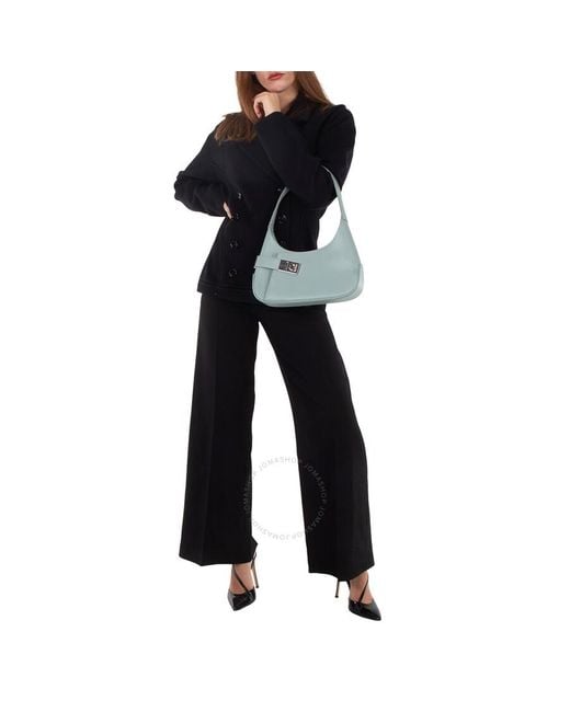 Ferragamo Blue Archive Calfskin Leather Hobo Shoulder Bag