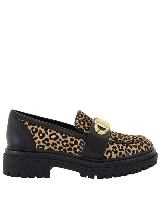 Michael Kors Black Leopard Print Parker Loafers, Brand Us