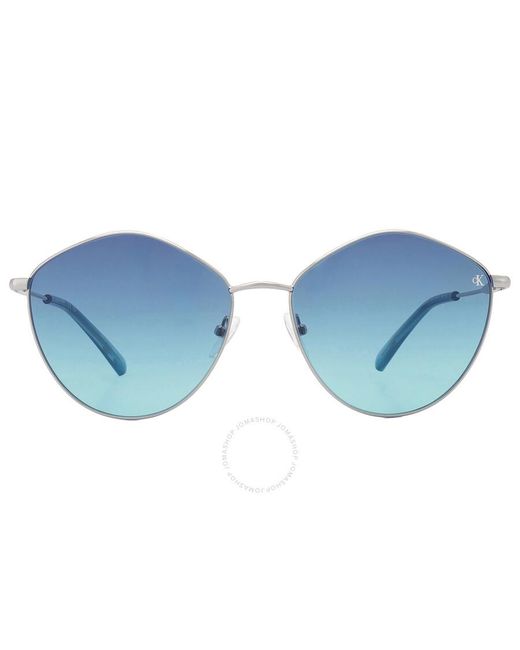Calvin Klein Light Blue Oval Sunglasses Ckj22202s 040 61