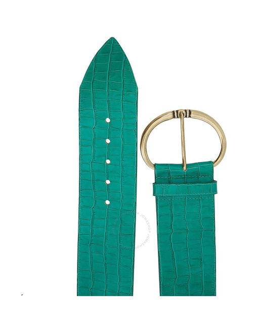 Maison Boinet Blue Calfskin Crocodile Style Corset Belt