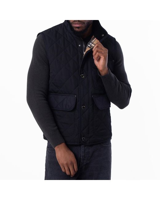 Burberry Blue Saunton Quilted Thermoregulated Gilet for men