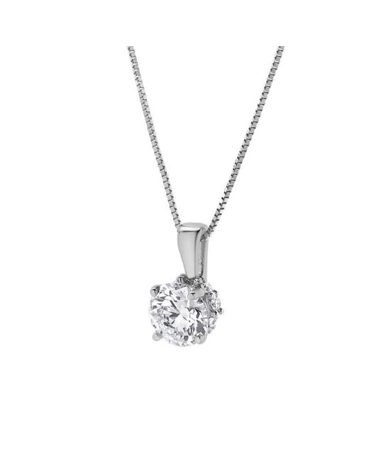 Brilliant Diamond Metallic 14Kt 1.00 Carat Lab Grown Diamond Pendant Necklace For
