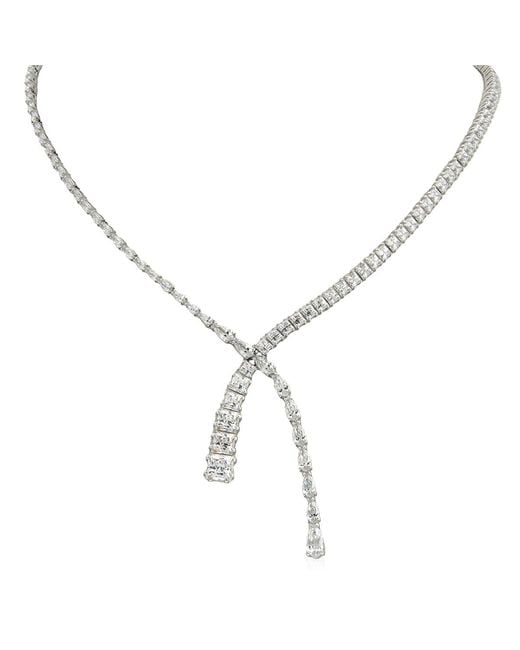 Swarovski Metallic Rhodium Plated Mixed Cuts Matrix Y Necklace