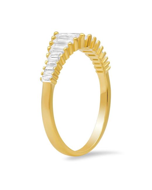 Kylie Harper Metallic 14K Over Art Deco Baguette-Cut Cz Ring