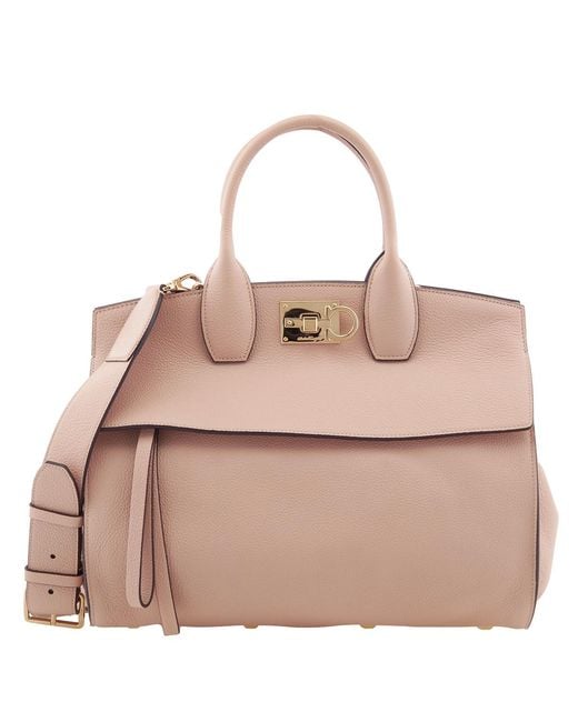 Ferragamo Pink Salvatore Studio Soft Bag (L)