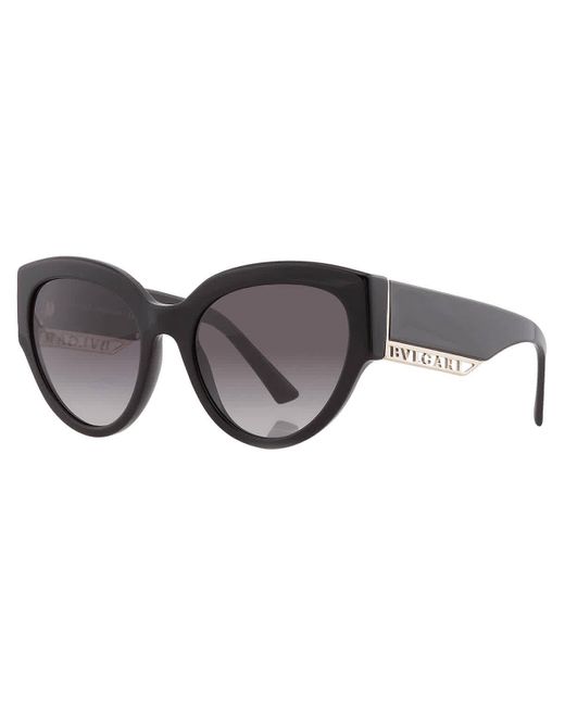 BVLGARI Black Grey Gradient Oval Sunglasses Bv8258 501/8g 55