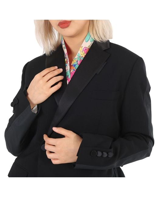 Ferragamo Black Ferragamo Ladies Studio Print Silk Skinny Scarf