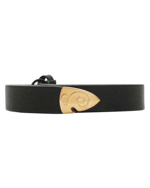 Burberry Black B Shield Thin Leather Belt