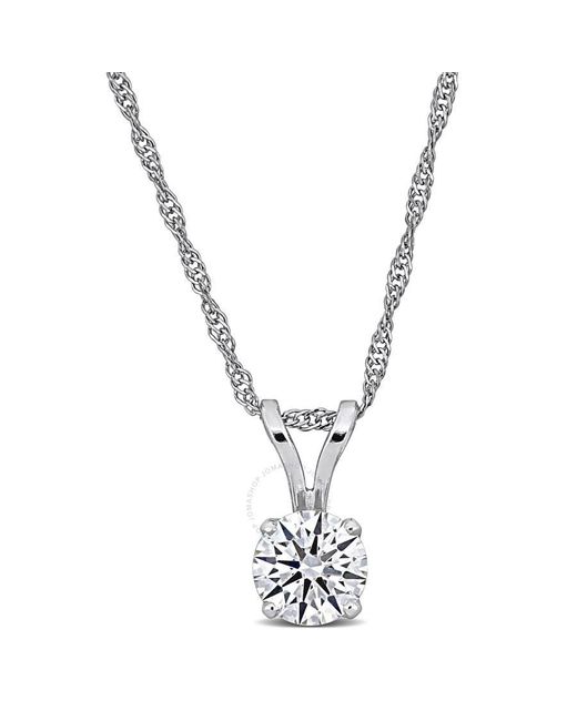 Created Forever Metallic 3/4Ct Tw Lab-Grown Diamond Solitaire Pendant With Chain