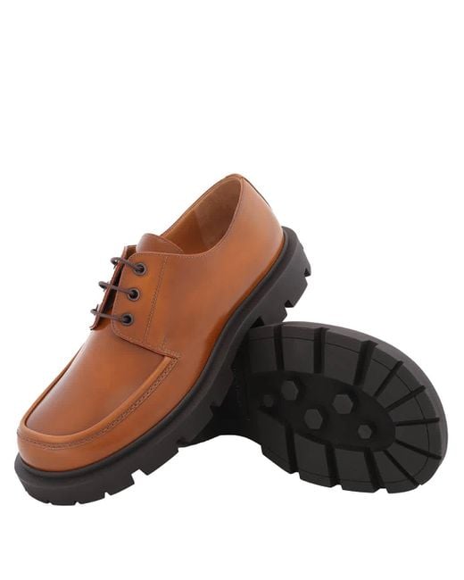 Maison Margiela Brown E Plain Leather Derby Shoes for men