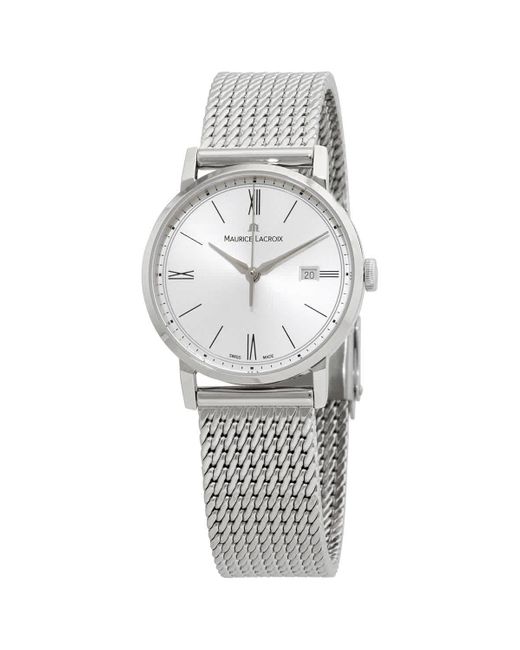 Maurice Lacroix Metallic Eliros Date Silver Dial Stainless Steel Watch -113