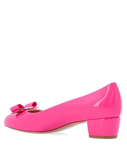 Ferragamo Pink Salvatore Ladies Hot Vara Bow Pump Shoe, Size 6
