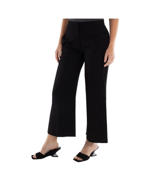 Jil Sander Black Ladies Cropped Wide-Leg Trousers, Brand Size 34 (Us Size 2)