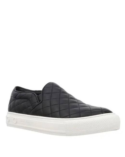 Ferragamo Black Ferragamo Borg Leather Slip-On Sneakers