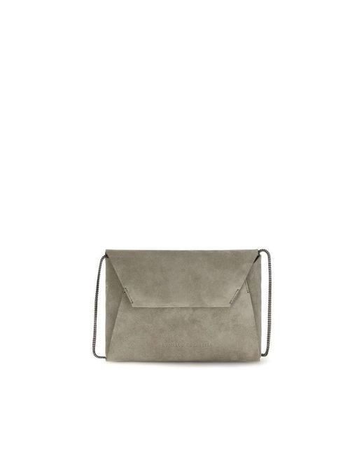 Brunello Cucinelli Gray Bc Duo Shoulder Bag