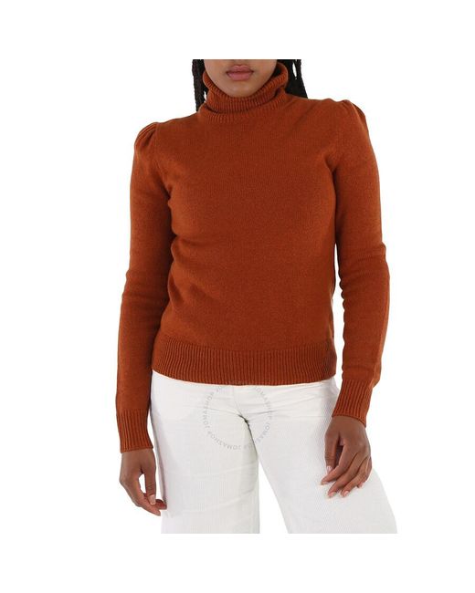 Chloé Brown Turtleneck Cashmere Sweater