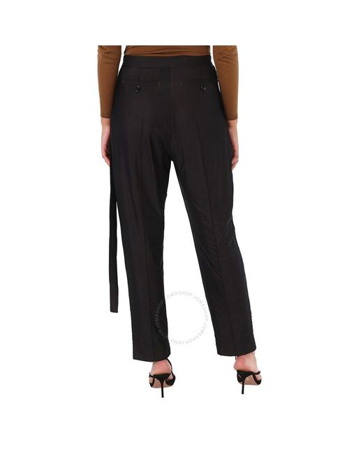 Burberry Black Chiffon And Jersey Tailored Trousers