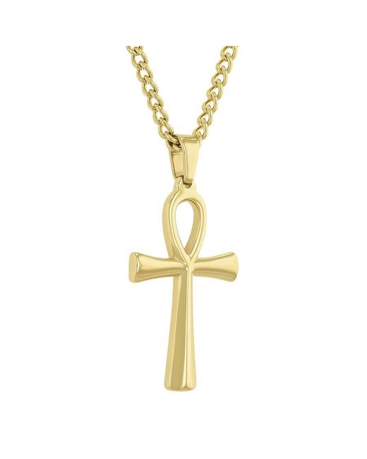 Robert Alton Metallic Stainless Steel Finish Ankh Pendant for men