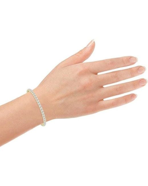 Brilliant Diamond Metallic 10 Carat Round Lab Grown Diamond Tennis Bracelet