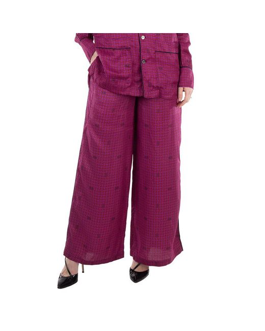 KENZO Purple Graphic-Print Elasticated Waist Pant, Brand Size 38 (Us