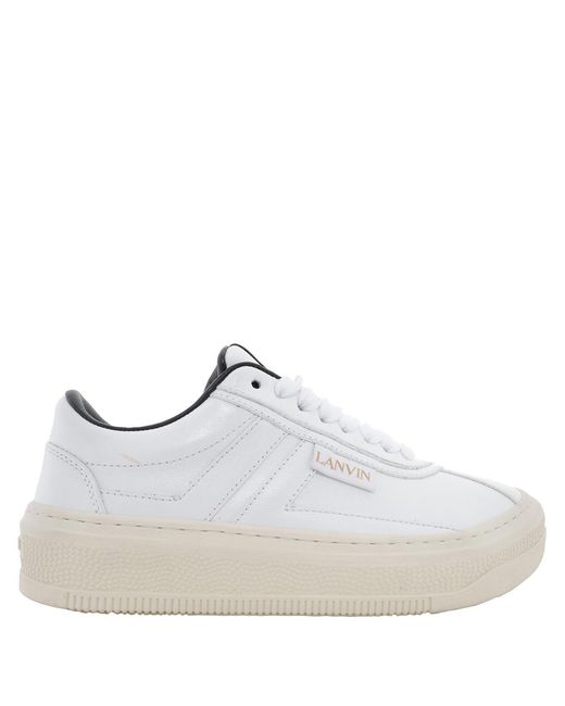 Lanvin White Cash Low-Top Sneakers, Brand Size 36 Us