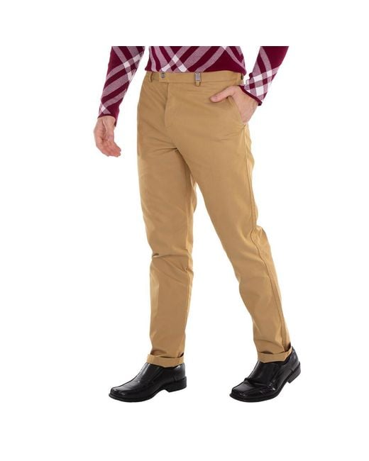 Burberry Natural Straight-Leg Cotton Trousers, Brand Size 46 (Waist for men