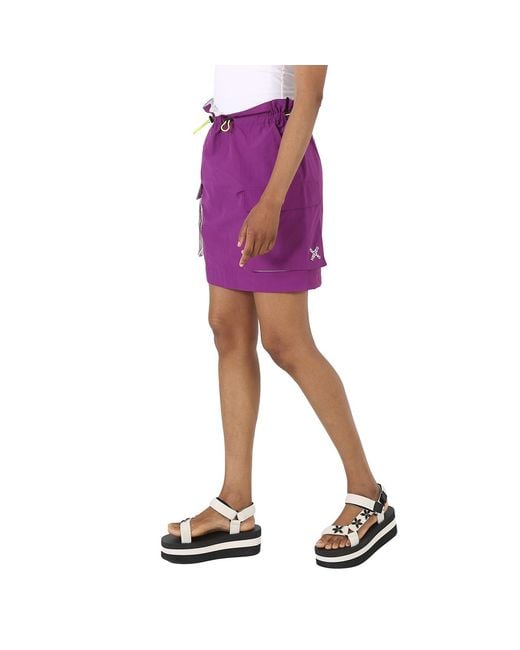 KENZO Purple Ladies Drawstring-Waist Nylon Utility Skirt, Brand Size 34 (Us