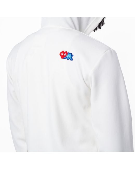 Comme des Garçons White Play X Invader Zip Hoodie for men
