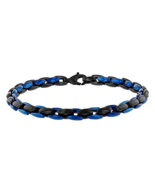 Robert Alton Blue Stainless Steel With & Finish Bracelet for men