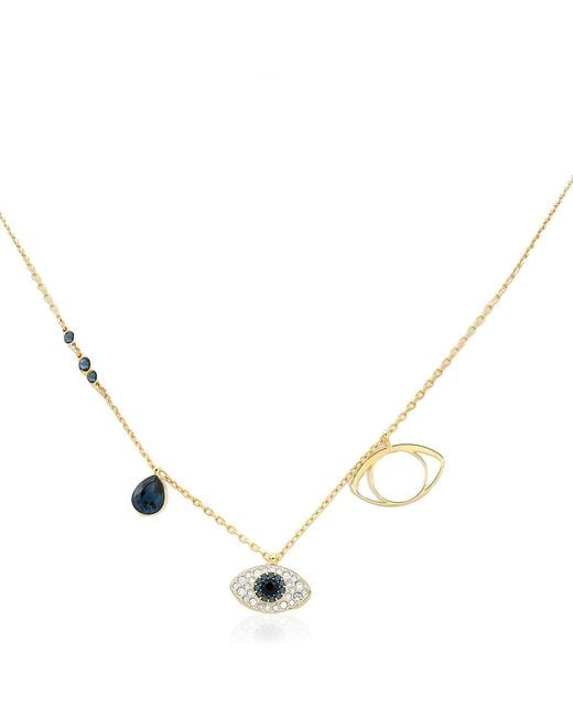 Swarovski Metallic Ladies Symbolica Evil Eye Pendant Necklace