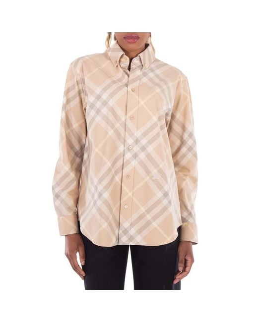 Burberry Natural Check Cotton Shirt, Brand Size 10 (Us