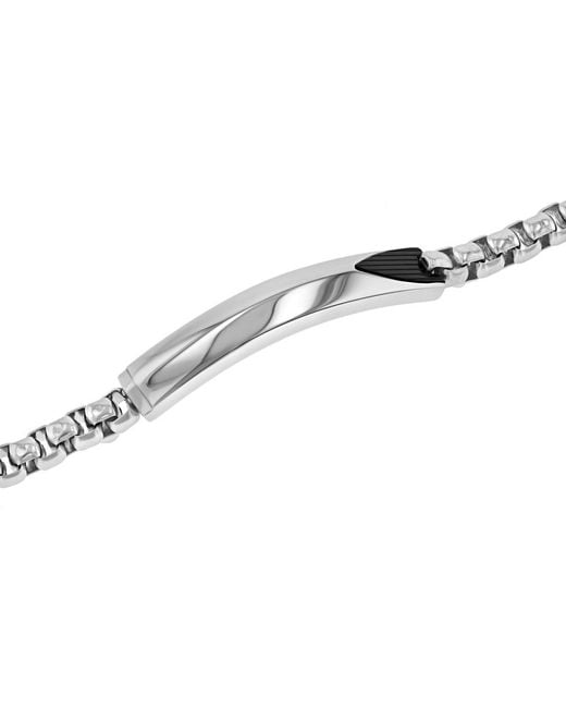 Robert Alton Metallic Stainless Steel Id Bracelet for men