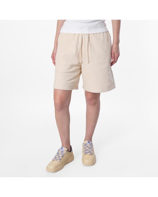 Burberry Natural Ekd Cotton Toweling Shorts
