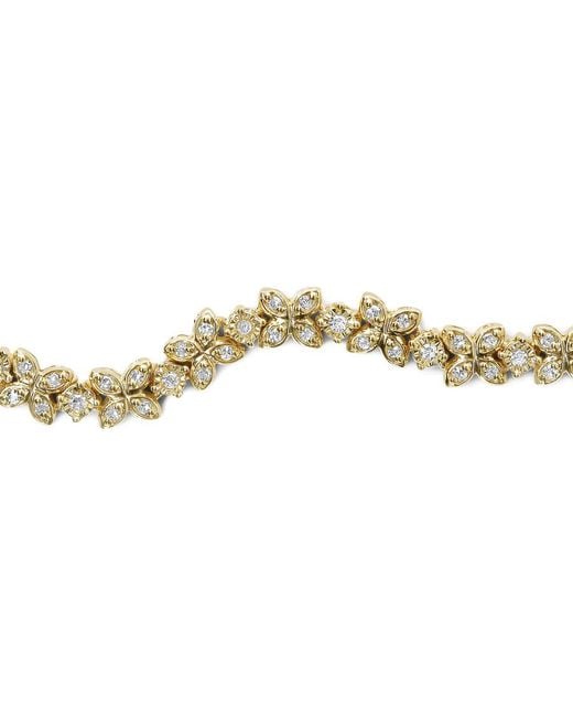 Haus of Brilliance Metallic 14K Plated .925 Sterling 1/4 Cttw Diamond Link Adjustable Bolo Bracelet