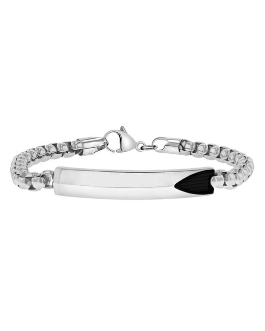 Robert Alton Metallic Stainless Steel Id Bracelet for men