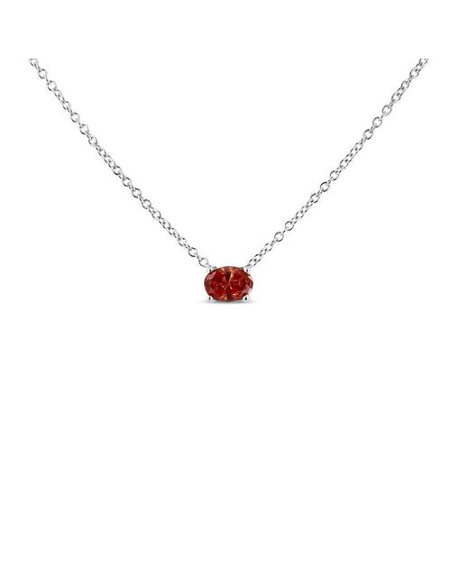 Haus of Brilliance White 14K 3/8 Cttw Lab Grown Oval Solitaire Diamond East West 18" Pendant Necklace Color, Vs2-Si1 Clarity) for men