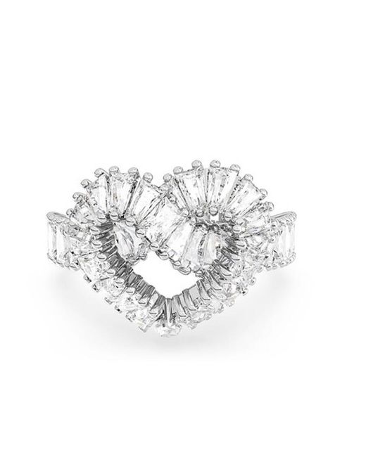 Swarovski Metallic Woven Heart,Shaped Matrix Ring, Size 50