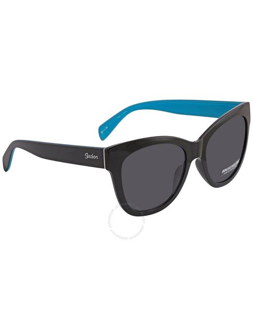 Skechers Blue Smoke Cat Eye Sunglasses Se6056 01a 54