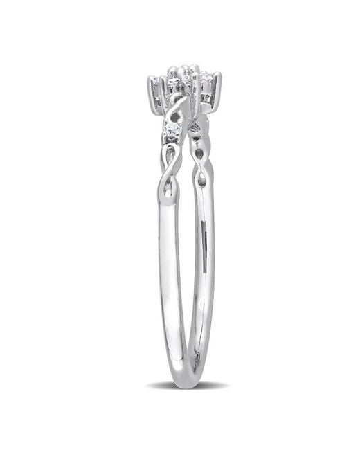 Amour White 1/10 Ct Tw Diamond Floral Promise Ring