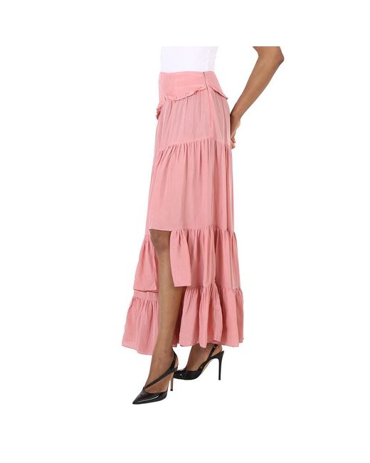 3.1 Phillip Lim Pink Dusty Full Gathered Asymmetrical Skirt