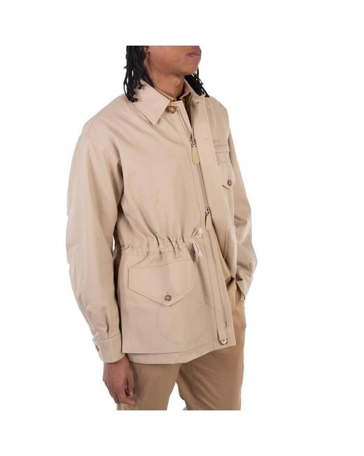 Burberry Natural Backwell Single-Breasted Cotton Jacket, Brand Size 52 (Us for men