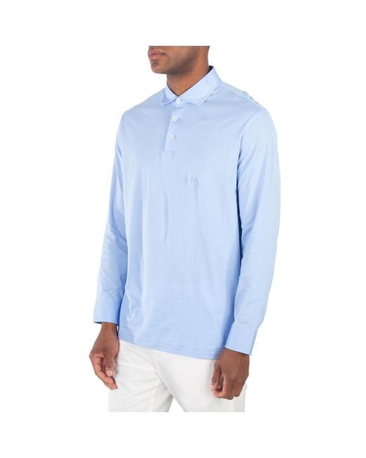 Polo Ralph Lauren Blue Long Sleeve Classic Fit Polo Shirt for men