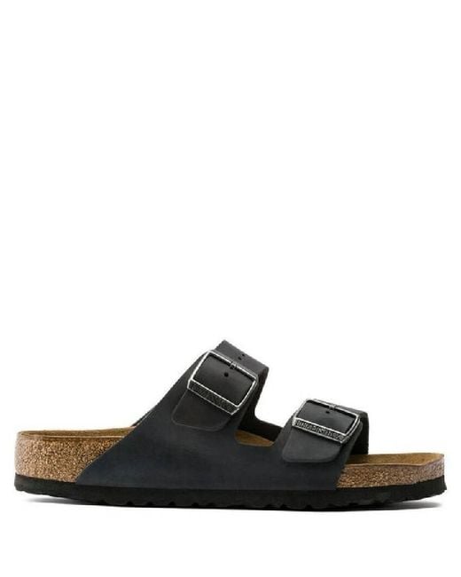 Birkenstock Black Arizona Soft Footbed Leather Sandals, Brand Size 42 Us for men