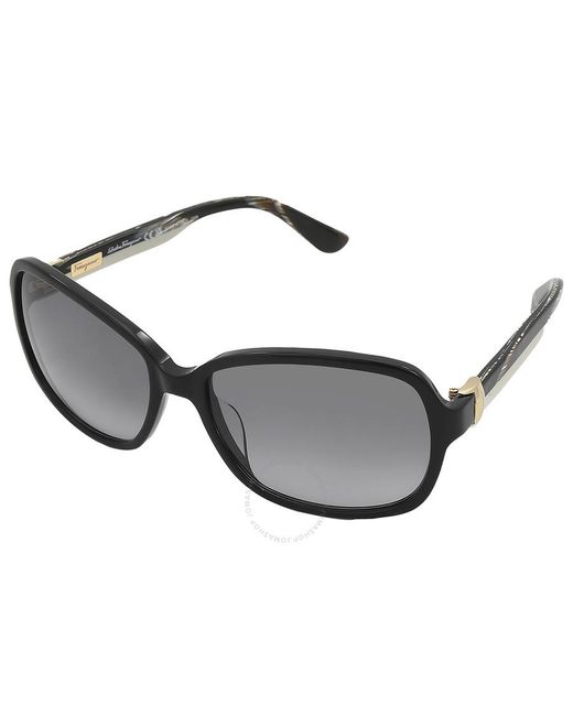 Ferragamo Gray Grey Gradient Rectangular Sunglasses Sf606s 001 58