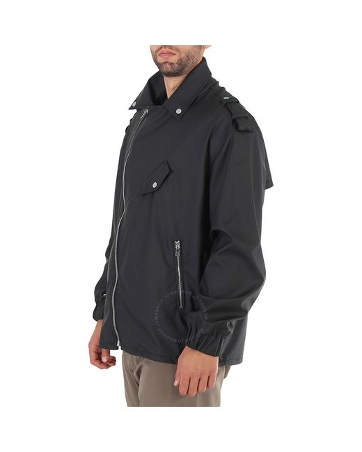 Balmain Black Stud Embellished Faux Leather Biker Jacket for men
