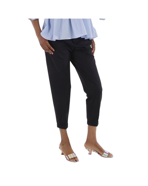 Emporio Armani Black Jersey Twill Elasticated Waist Trousers