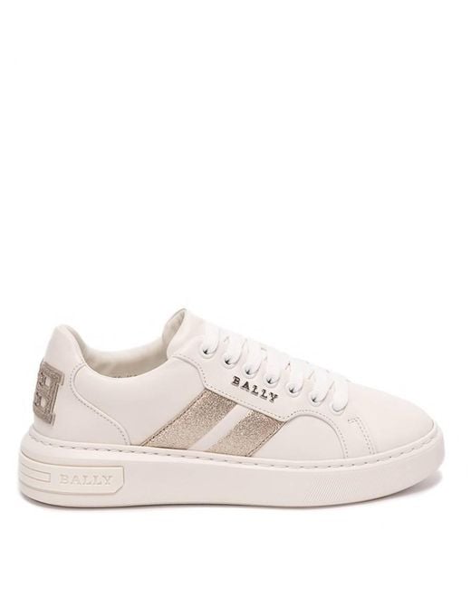 Bally Pink Melany Leather Low-Top Sneakers, Brand Size 35 Us