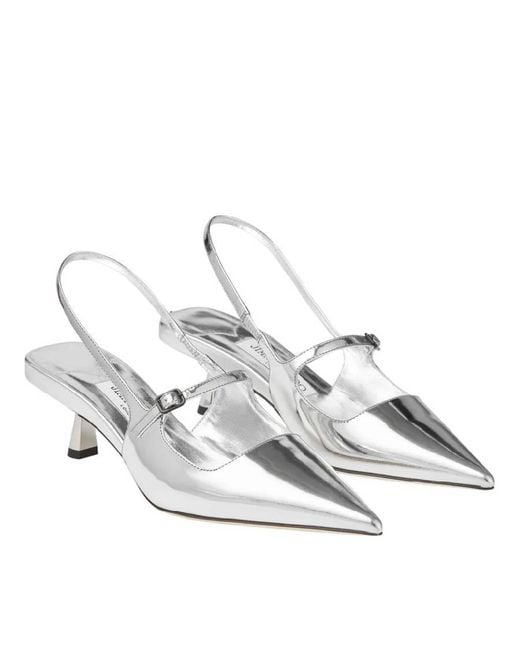 Jimmy Choo White Didi 45 Pointed Toe Leather Pumps, Brand Size 36 (Us