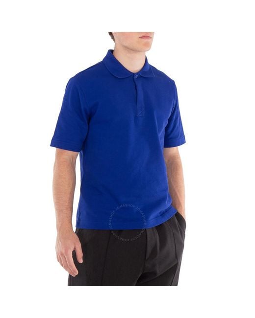 Burberry Blue Tipped Short-Sleeve Polo Shirt for men